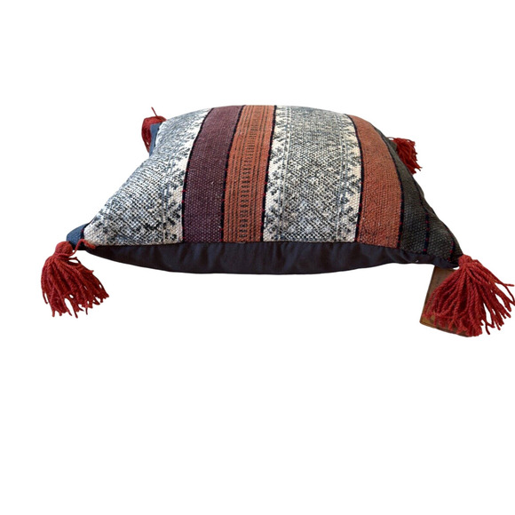 NWT World Market Boho Kilim Indoor Square Throw Pillow w/Down Insert 20"x20" - Picture 2 of 8